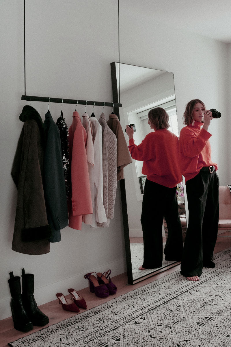 Black retail clothes displays