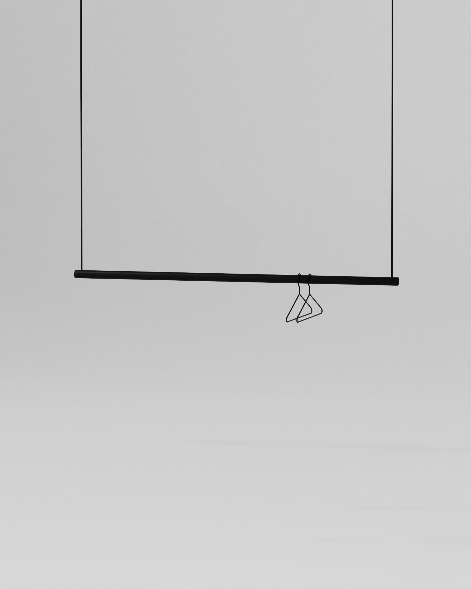 Black hanging clothing rack