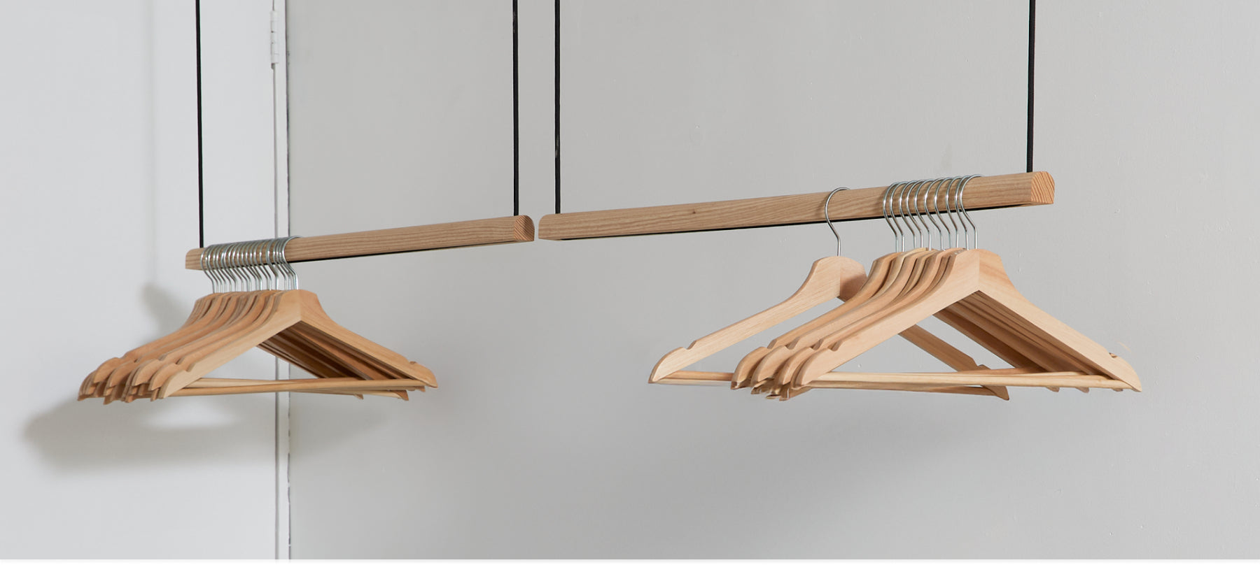 Retail clothing racks that mount to the ceiling
