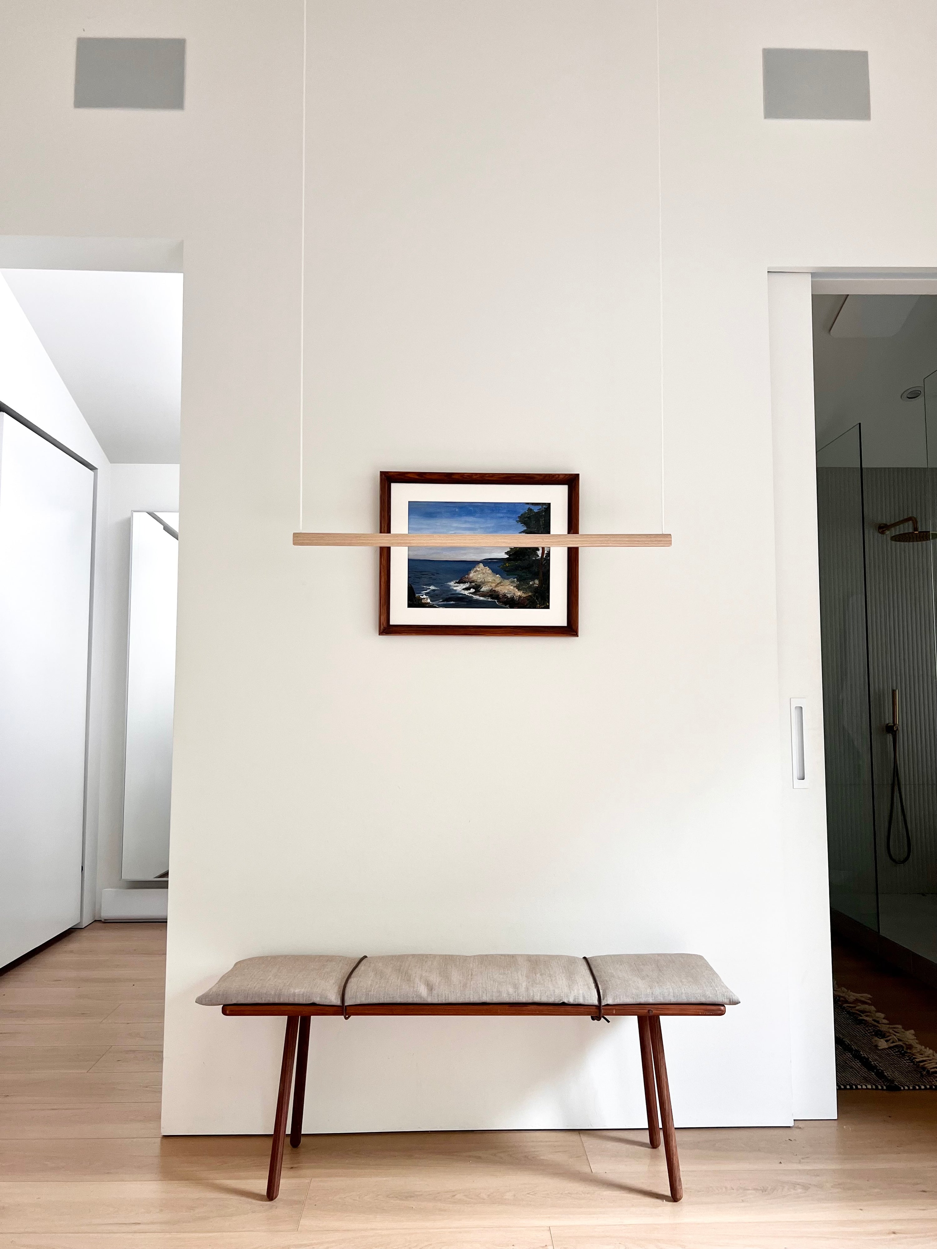 Ceiling Clothing Rack - Wood