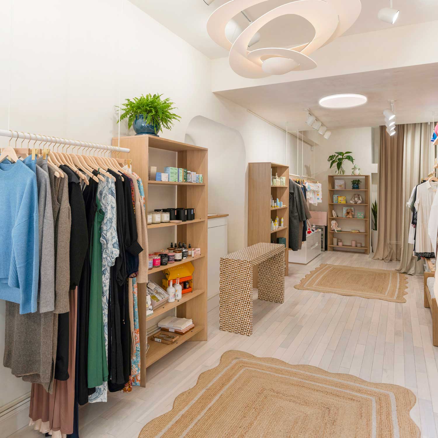 Pop up store clothing racks