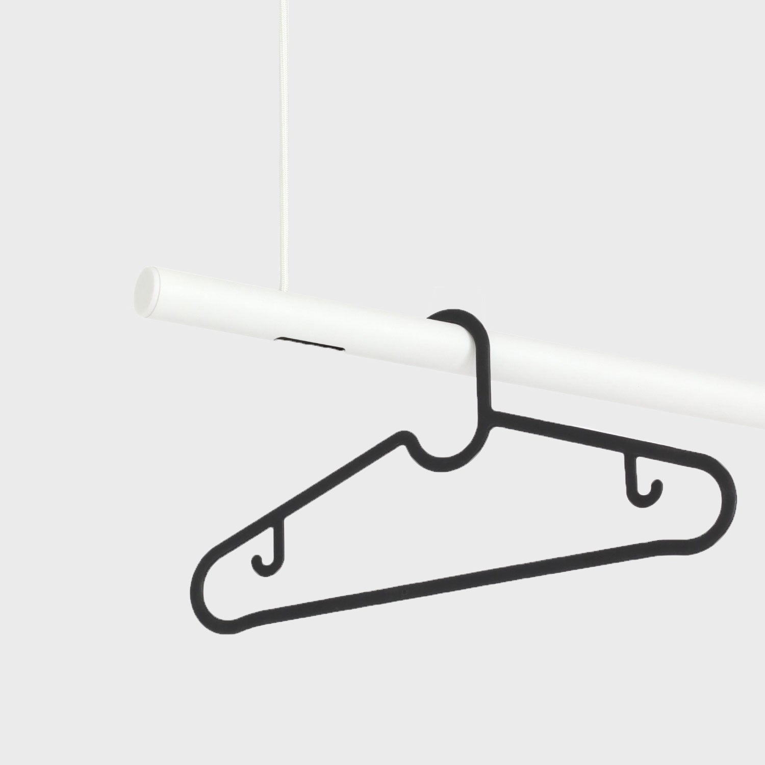 Ceiling Clothing Rack - White