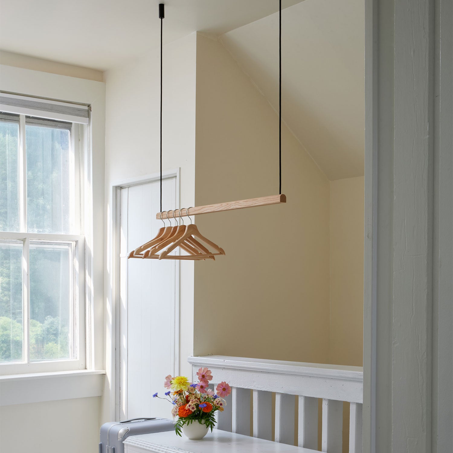 Wood Hanging Ceiling Coat Rack